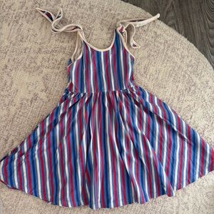 Striped Kids Casual Dress - Blue, Red, White